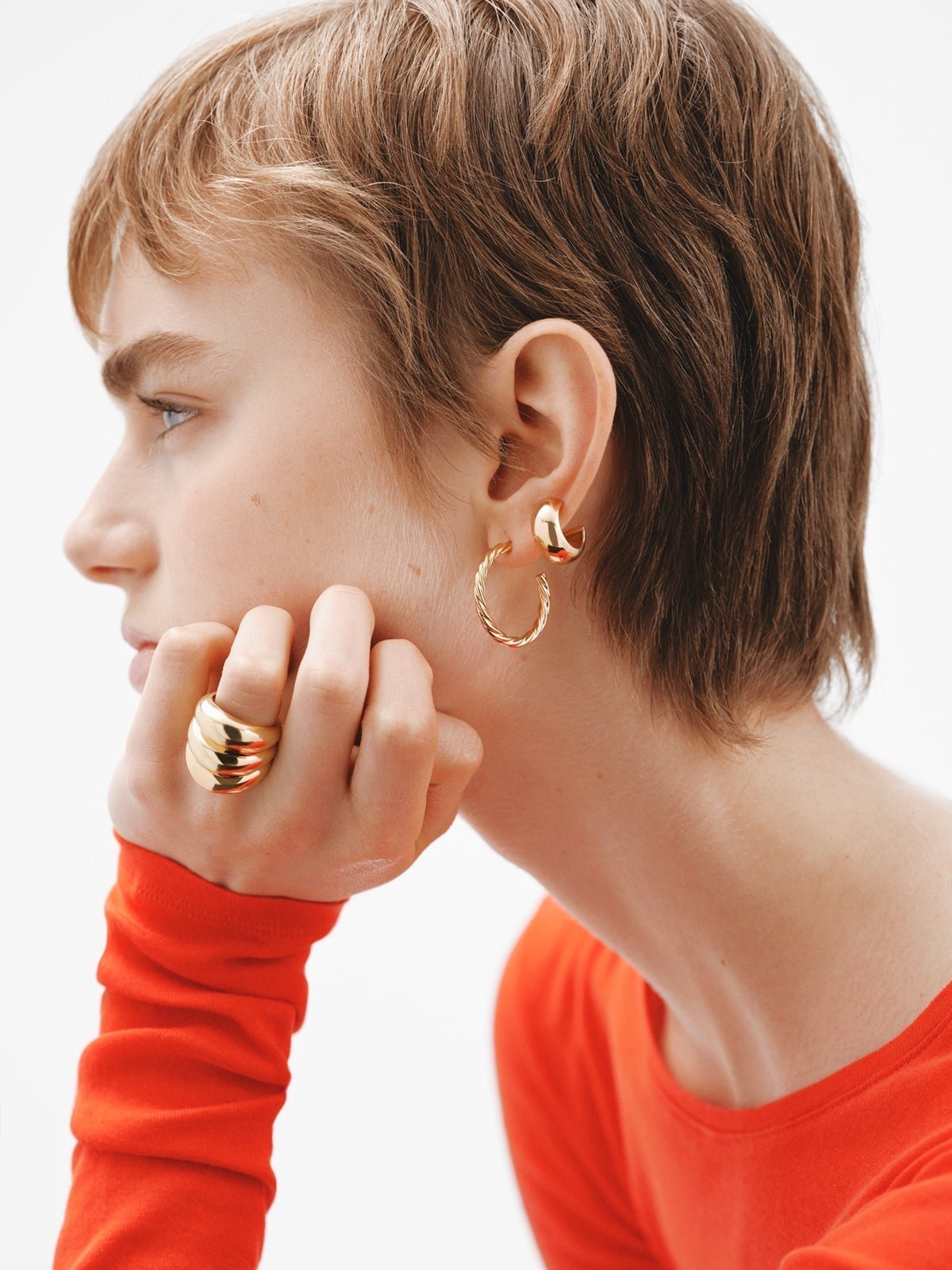 Small hoop earrings in 18K yellow gold plated 925 silver