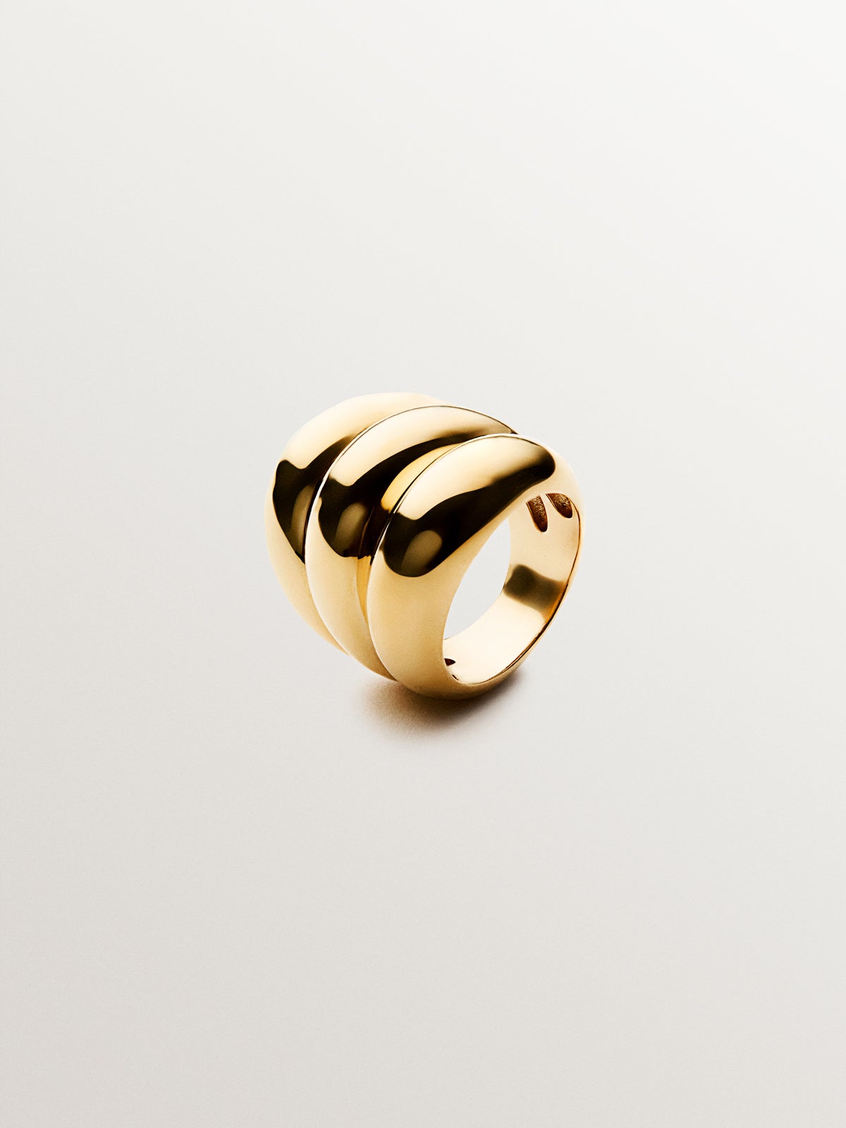 Triple ring in 925 silver plated in 18K yellow gold