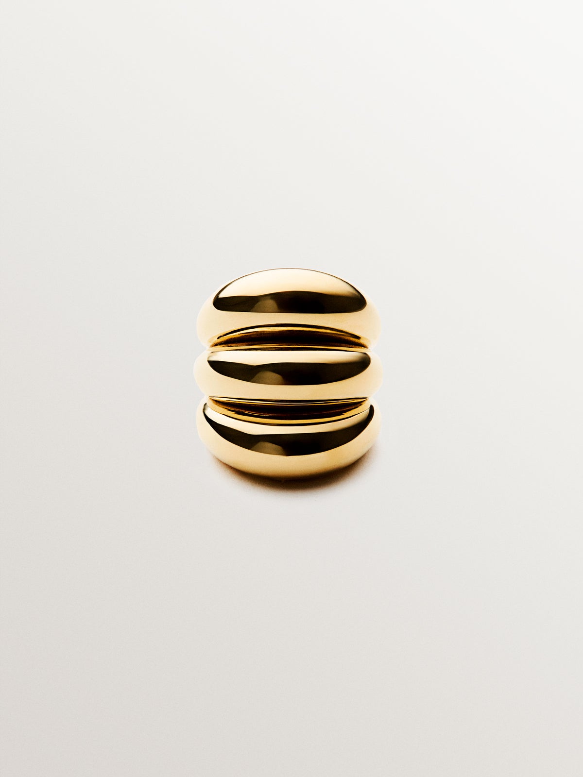 Triple ring in 925 silver plated in 18K yellow gold
