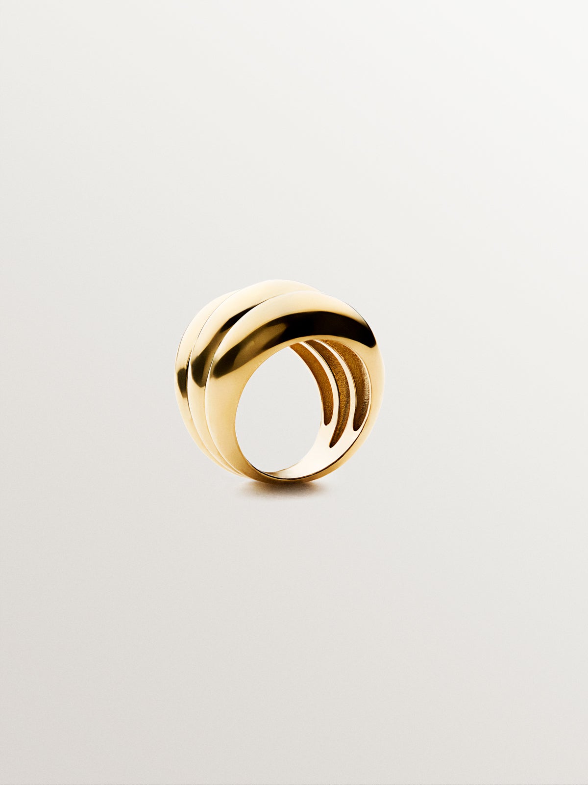 Triple ring in 925 silver plated in 18K yellow gold