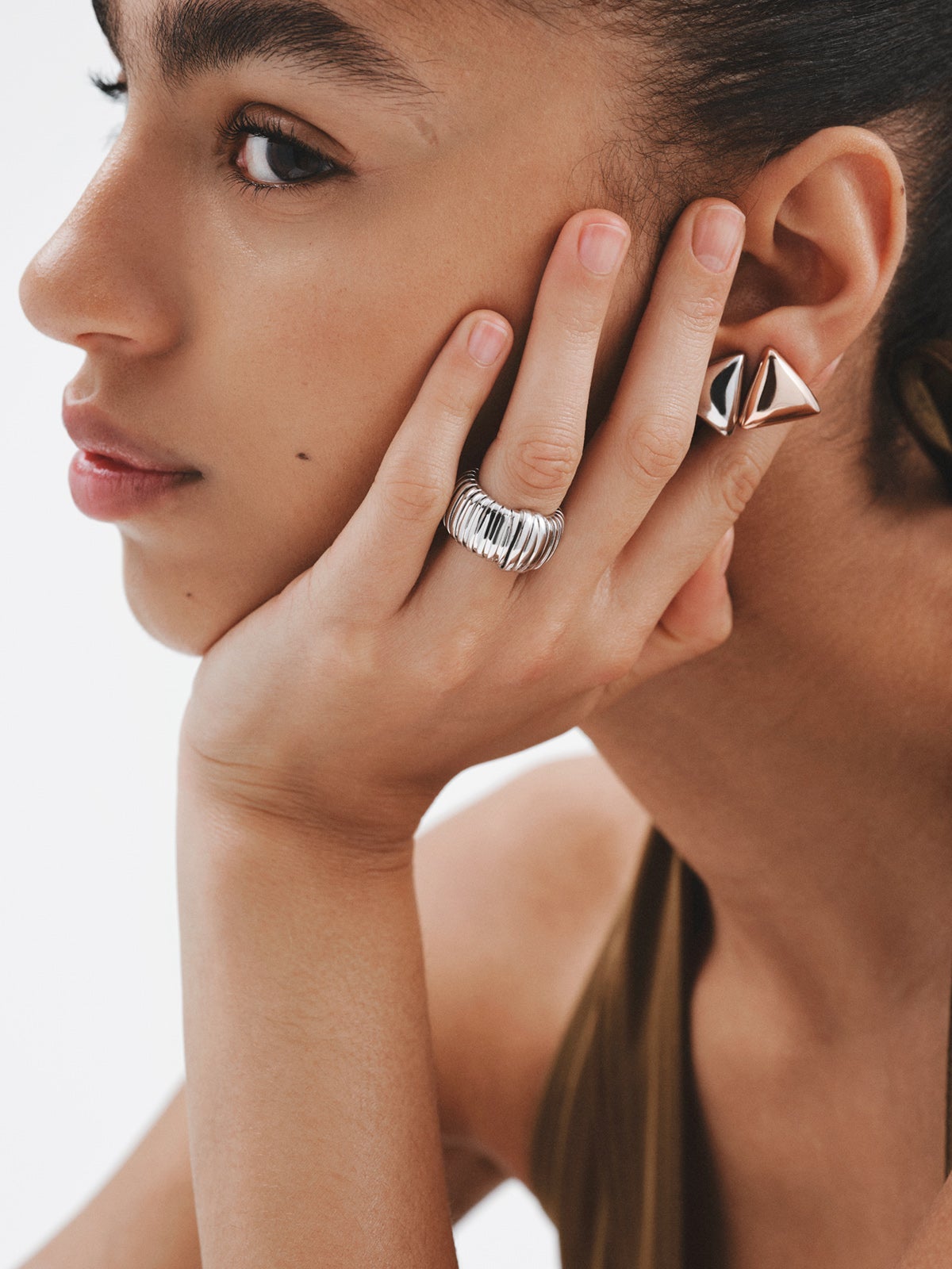18K yellow gold plated 925 silver tumbagas ring