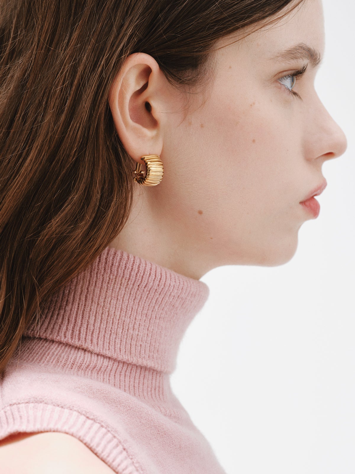 Tubogas earrings in 925 silver plated in 18K yellow gold