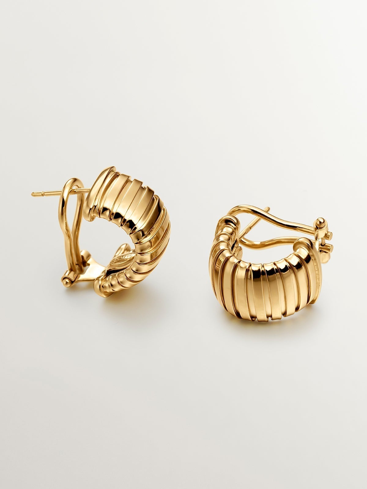 Tubogas earrings in 925 silver plated in 18K yellow gold