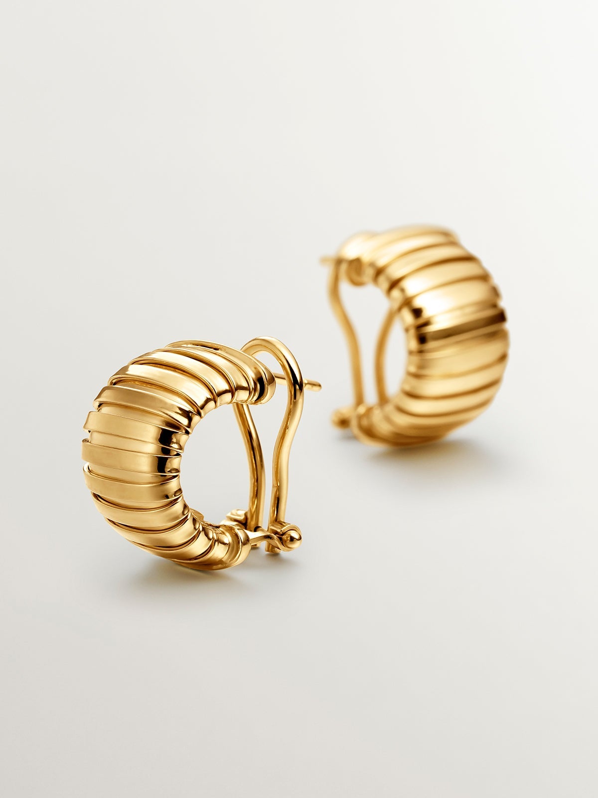 Tubogas earrings in 925 silver plated in 18K yellow gold