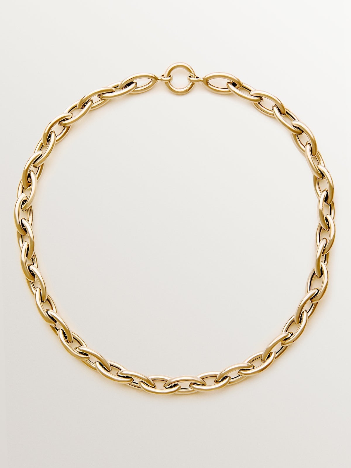 18K yellow gold plated 925 silver chain with oval links