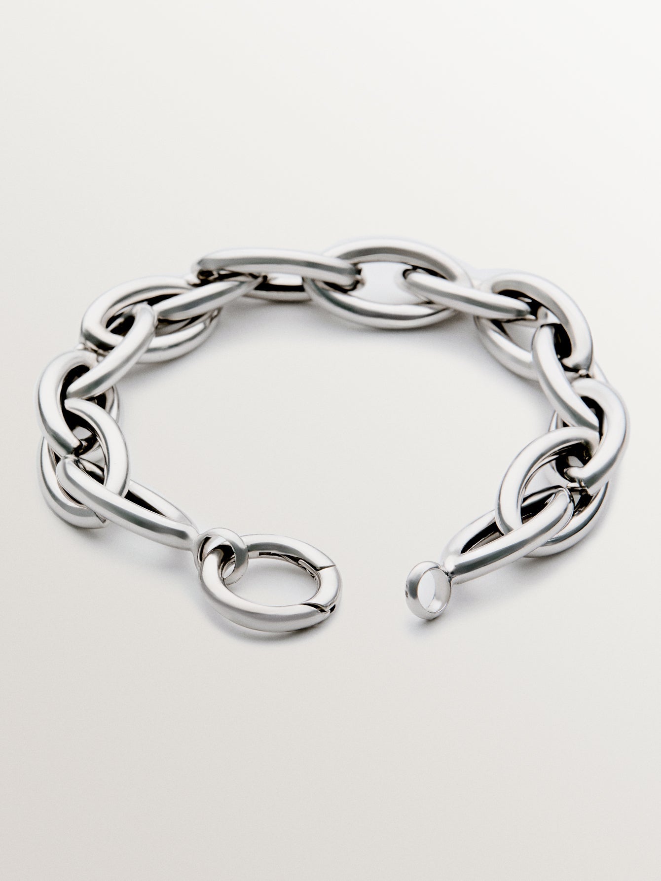 925 silver oval link bracelet