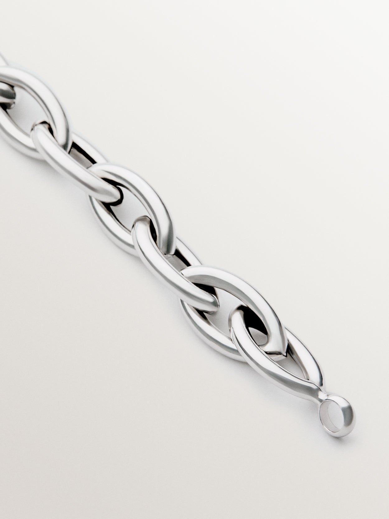 925 silver oval link bracelet