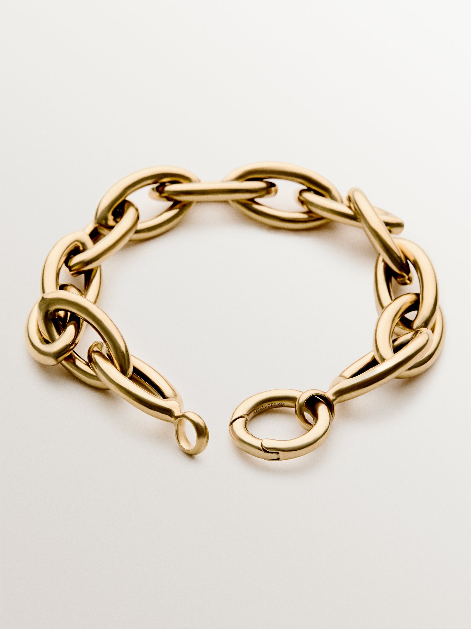 18K yellow gold plated 925 silver bracelet with oval links