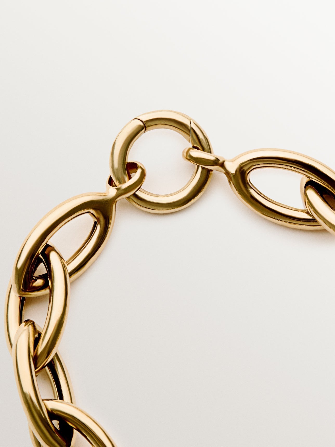 18K yellow gold plated 925 silver bracelet with oval links
