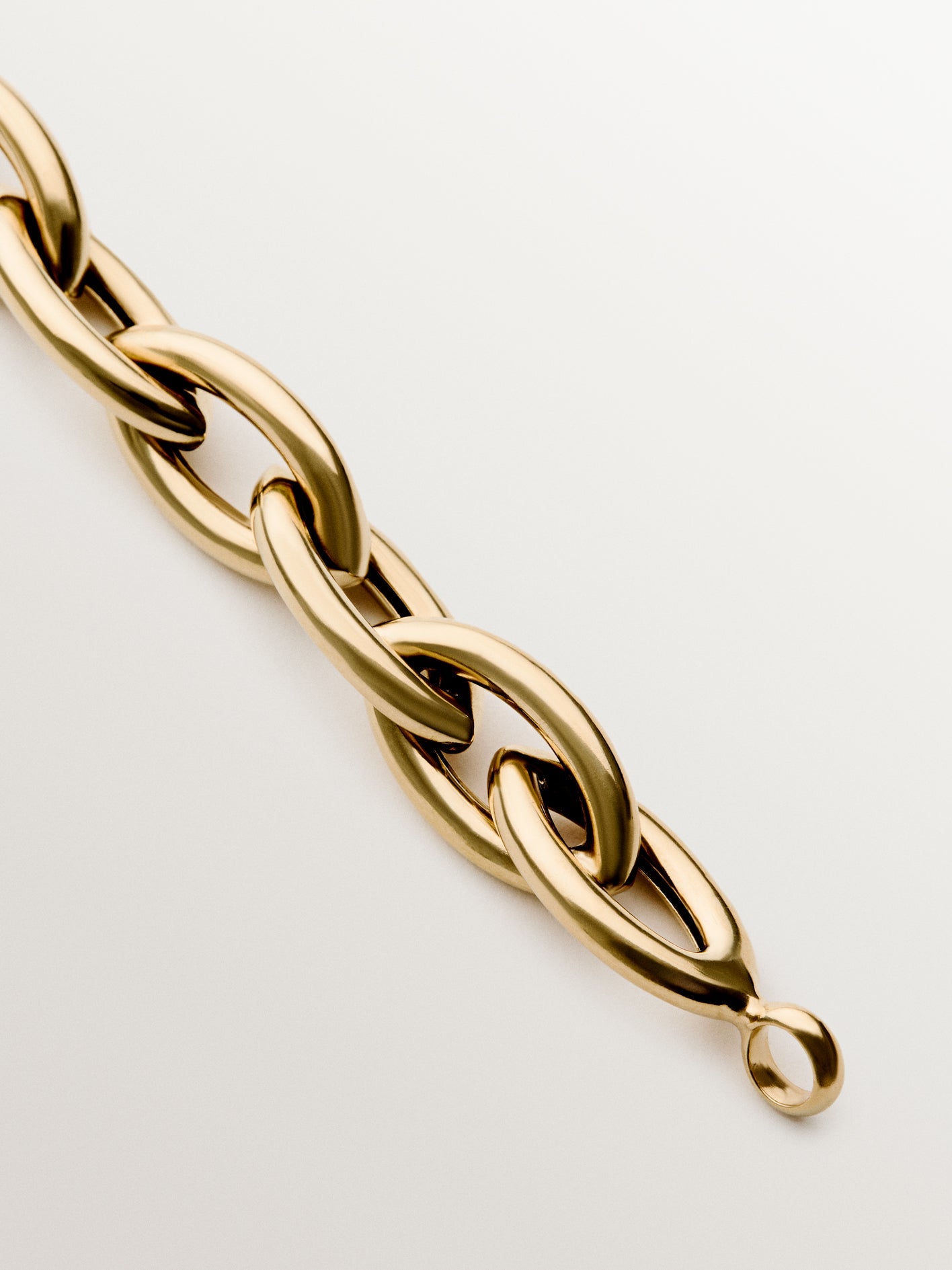 18K yellow gold plated 925 silver bracelet with oval links