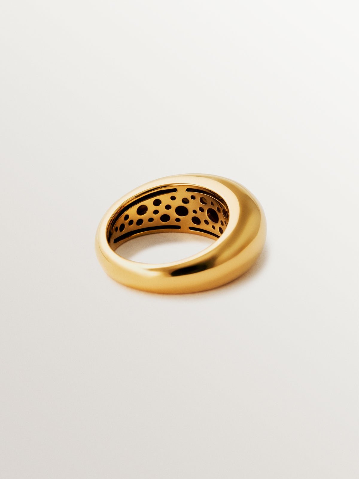 Domed 925 silver ring plated in 18K yellow gold