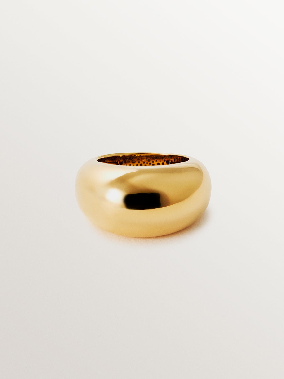 Domed 925 silver ring plated in 18K yellow gold