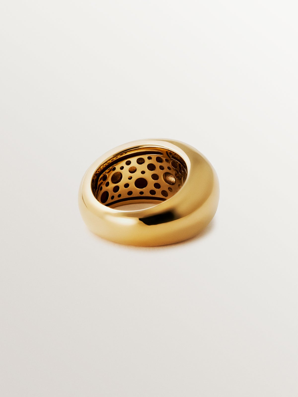 Domed 925 silver ring plated in 18K yellow gold