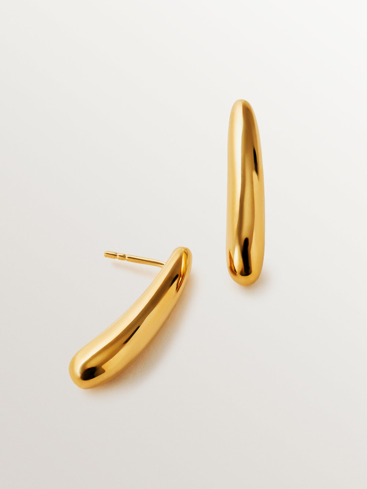 Long 925 silver earrings plated in 18K yellow gold