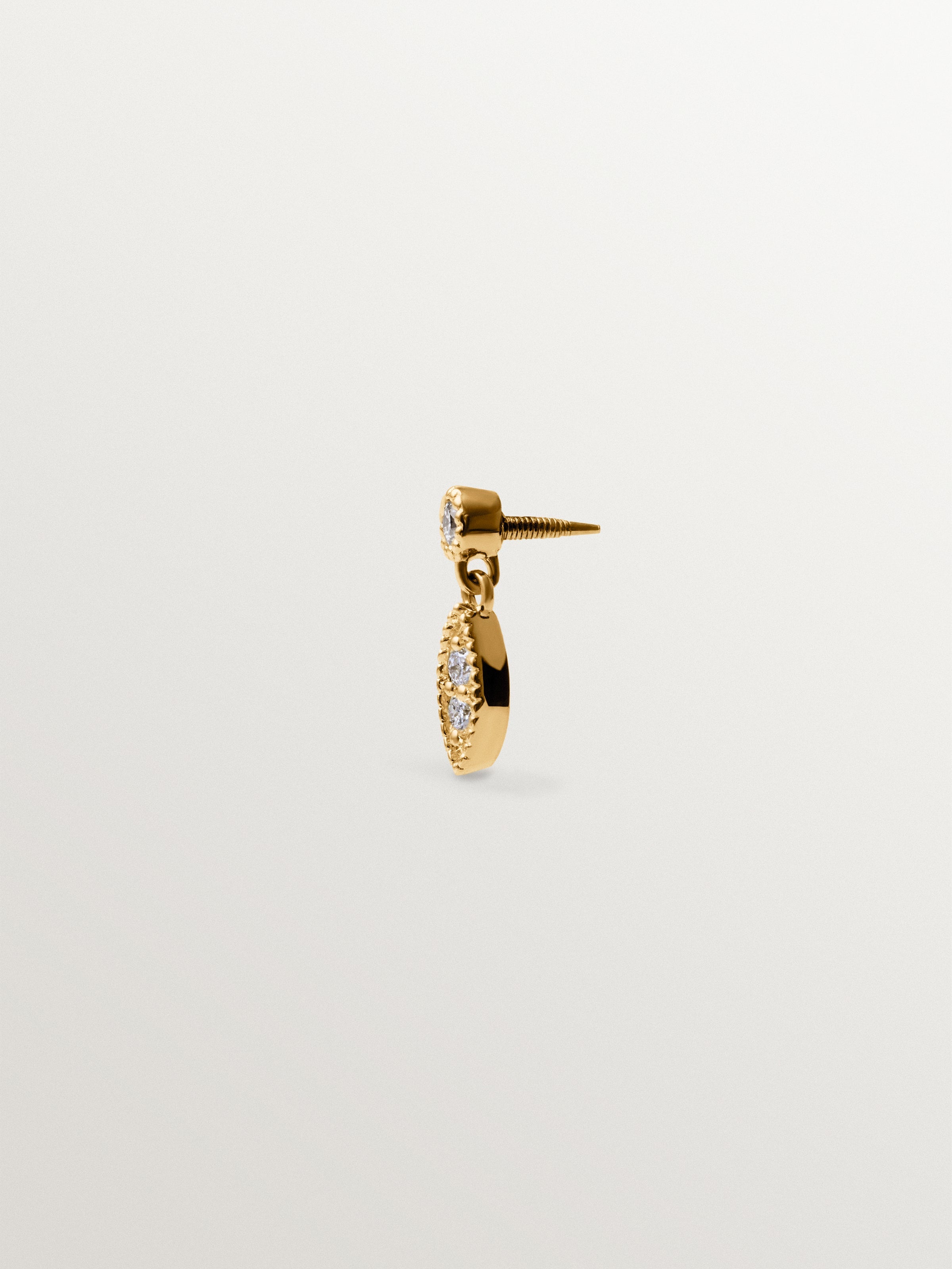 18K yellow gold piercing with brilliant-cut diamonds