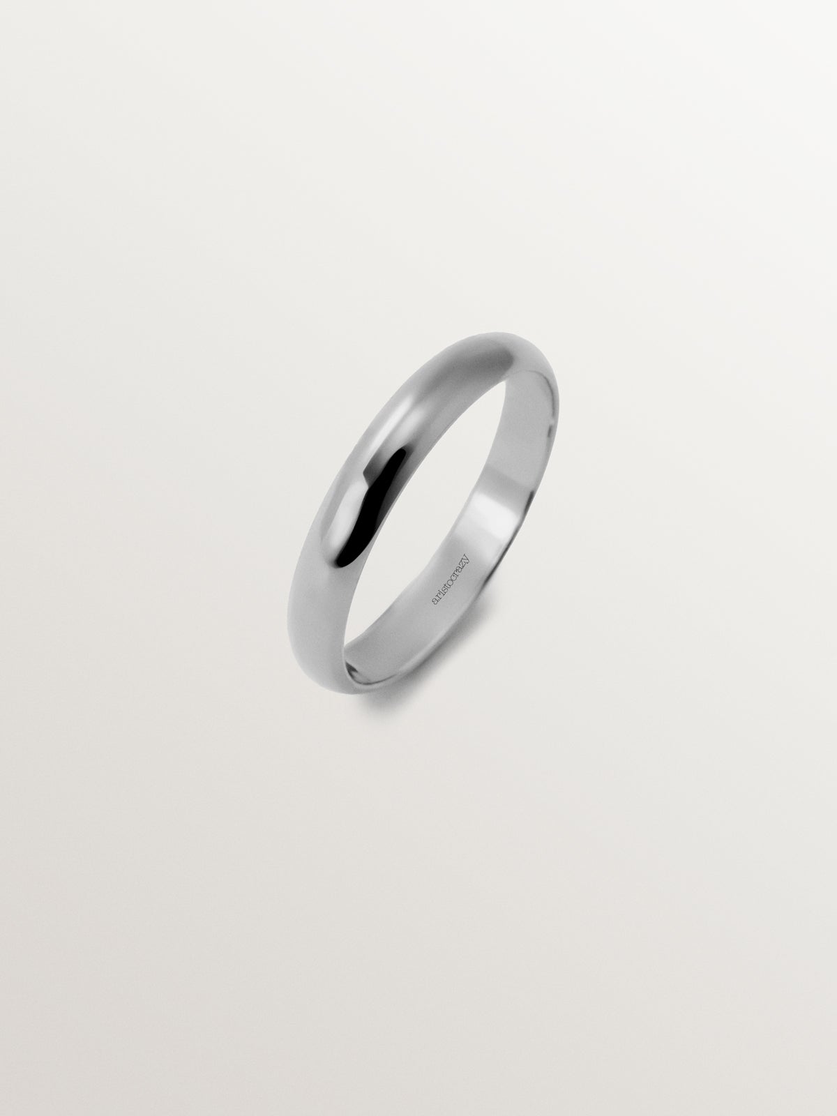 3.15mm half-round white gold wedding band