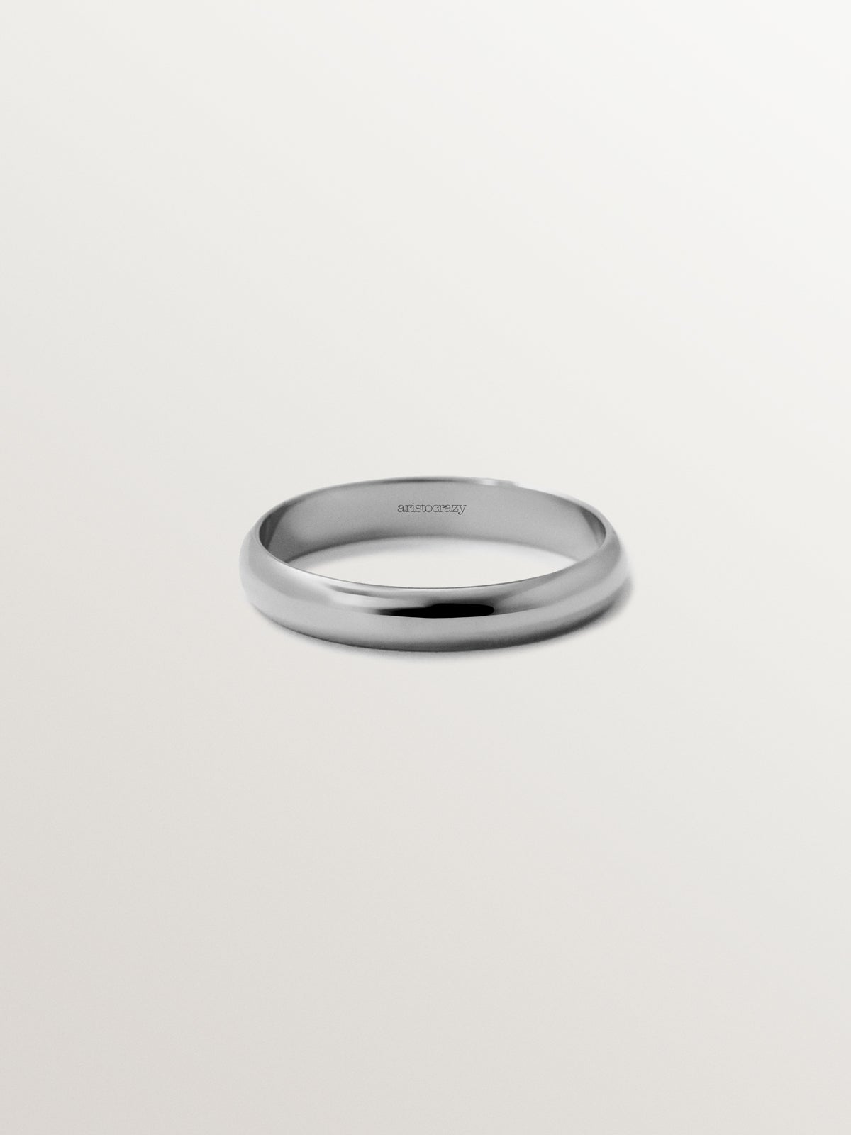 3.15mm half-round white gold wedding band