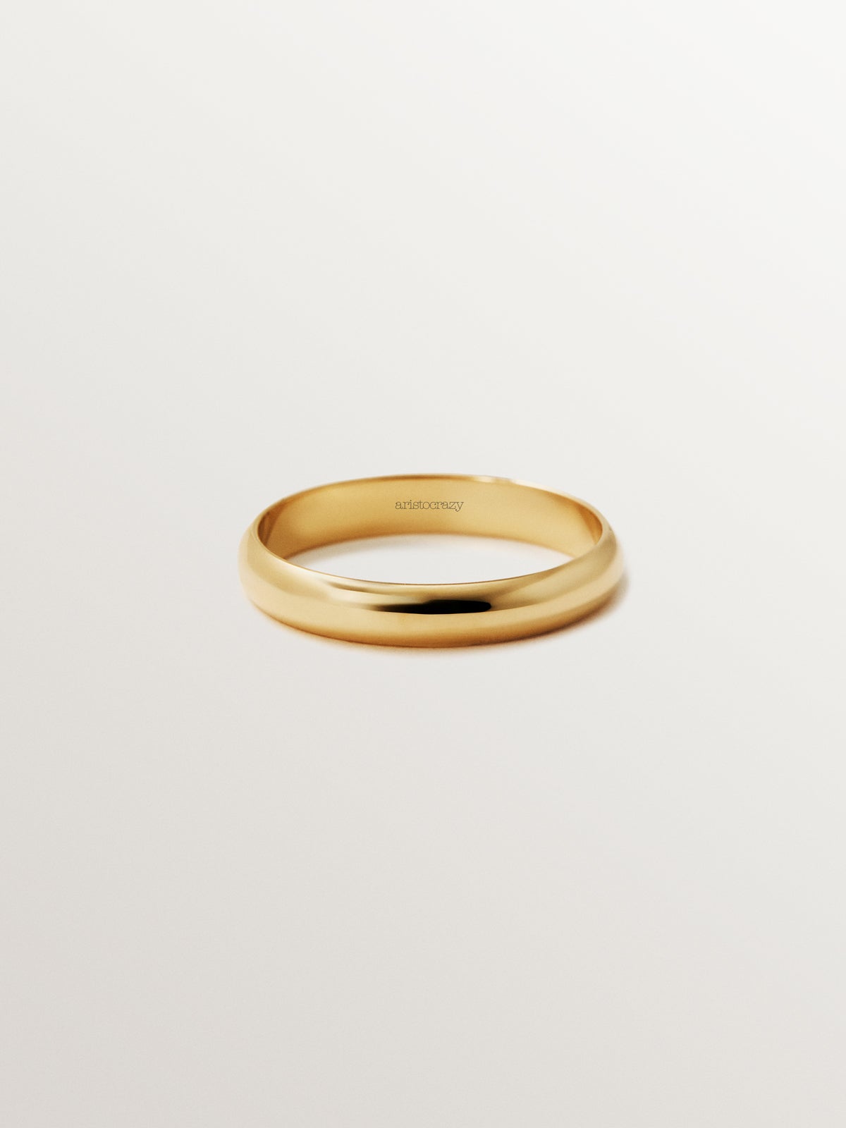 3.15mm half-round yellow gold wedding band