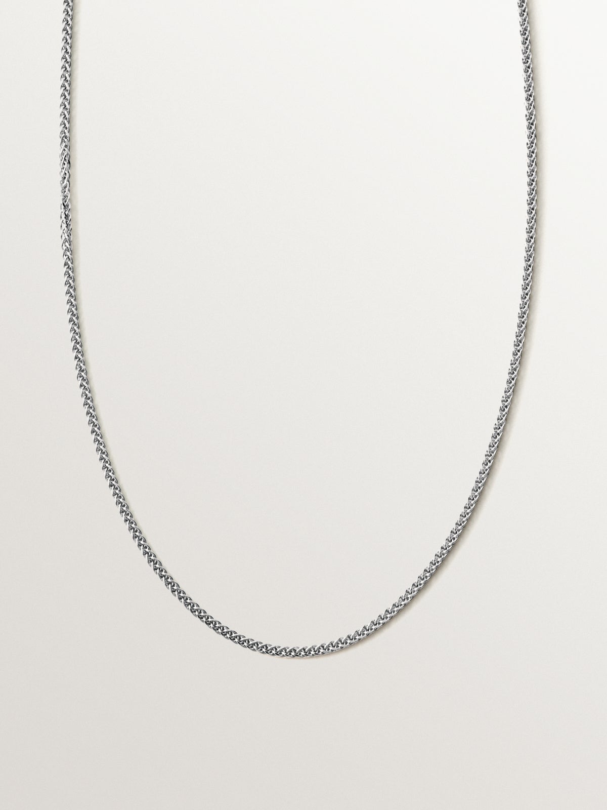 Curb chain 52 cm in rhodium-plated 925 silver