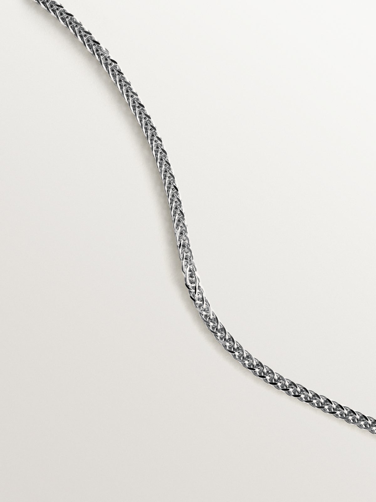 Curb chain 52 cm in rhodium-plated 925 silver