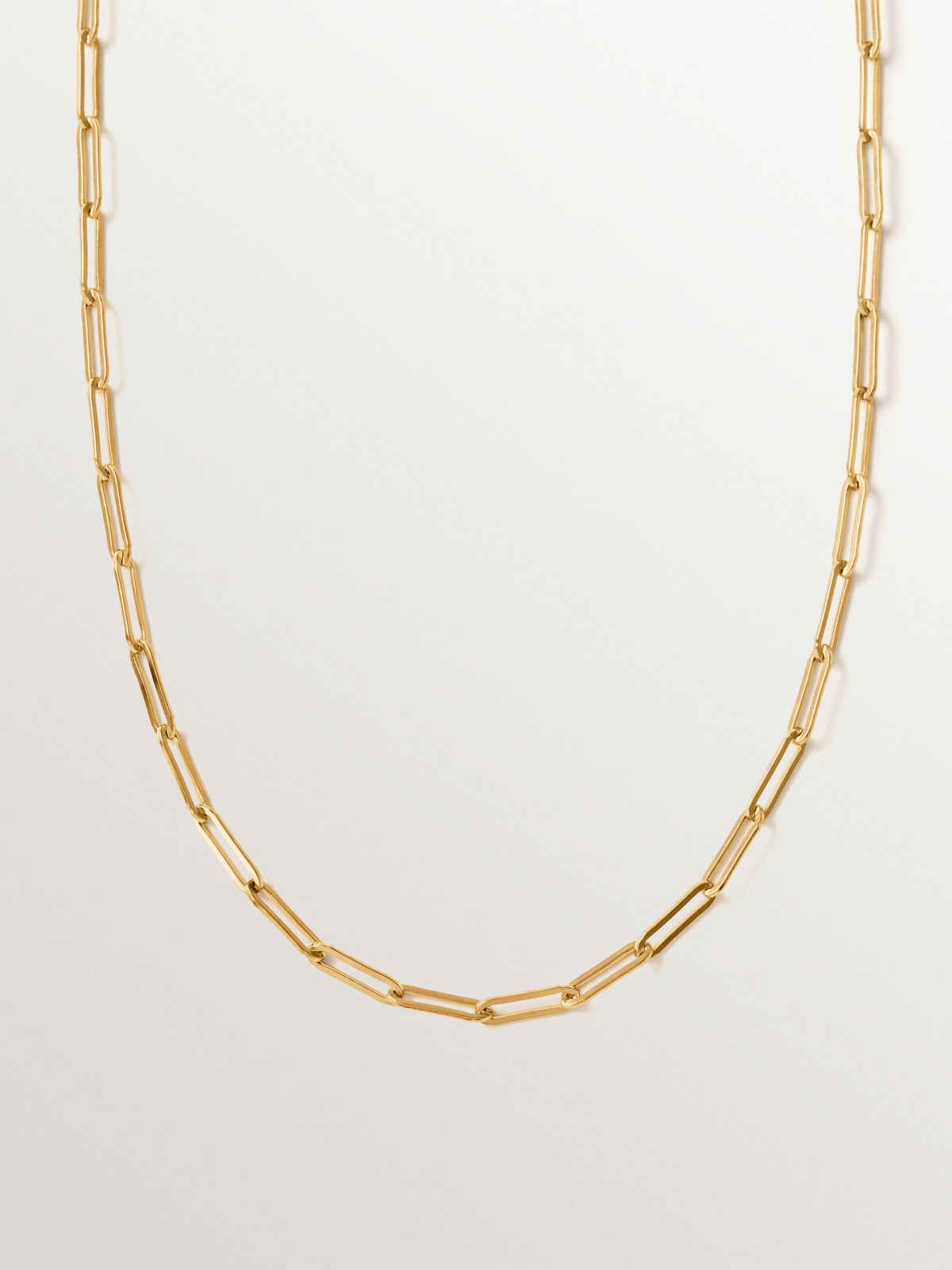 80 cm rectangular link chain made of 925 silver plated with 18K gold