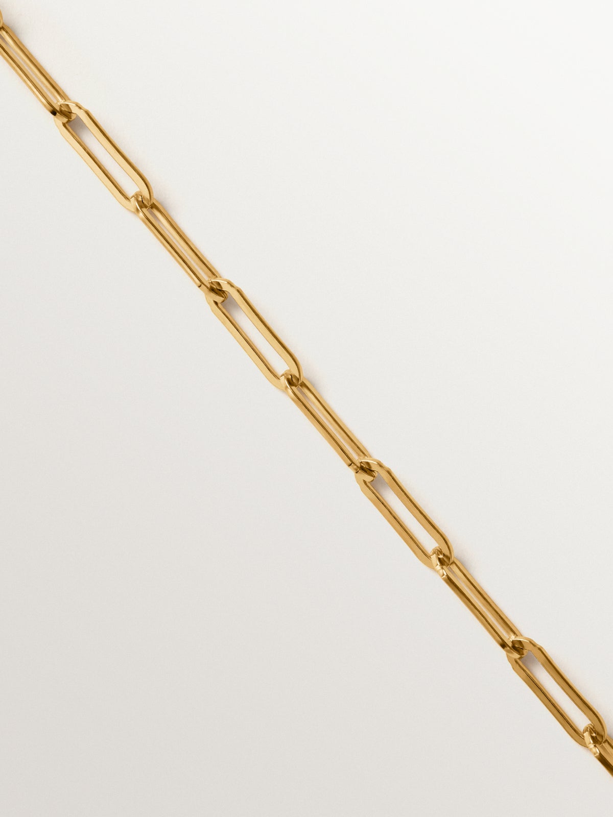 80 cm rectangular link chain made of 925 silver plated with 18K gold