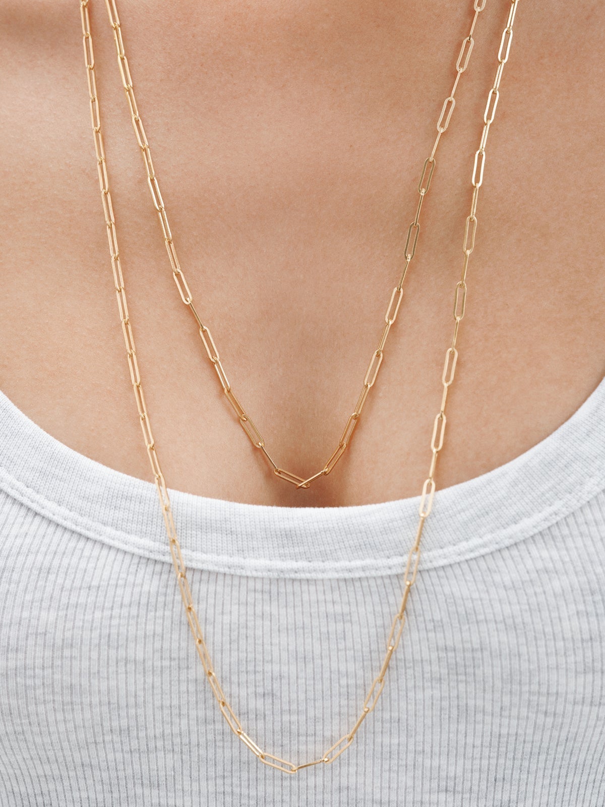 80 cm rectangular link chain made of 925 silver plated with 18K gold