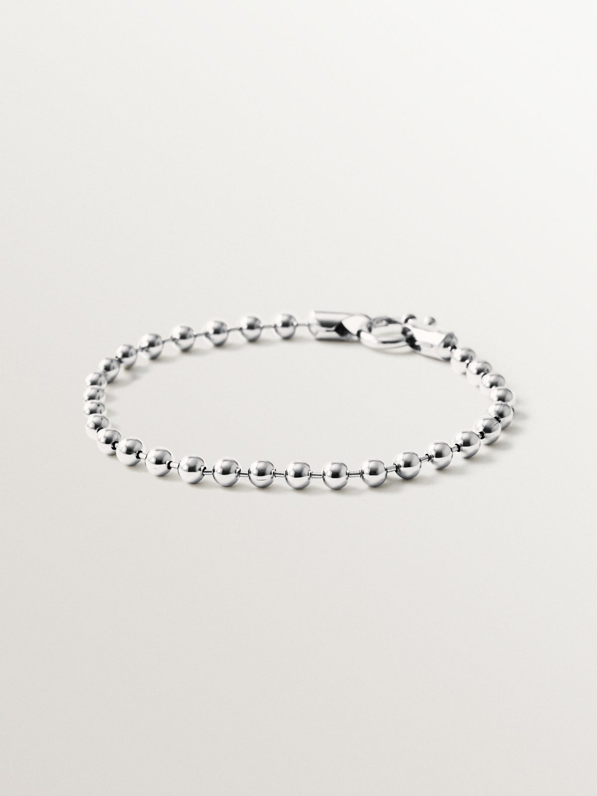 925 rhodium-plated silver bead bracelet