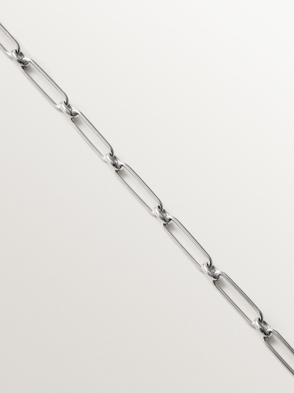 17 cm combined link bracelet in rhodium-plated 925 silver
