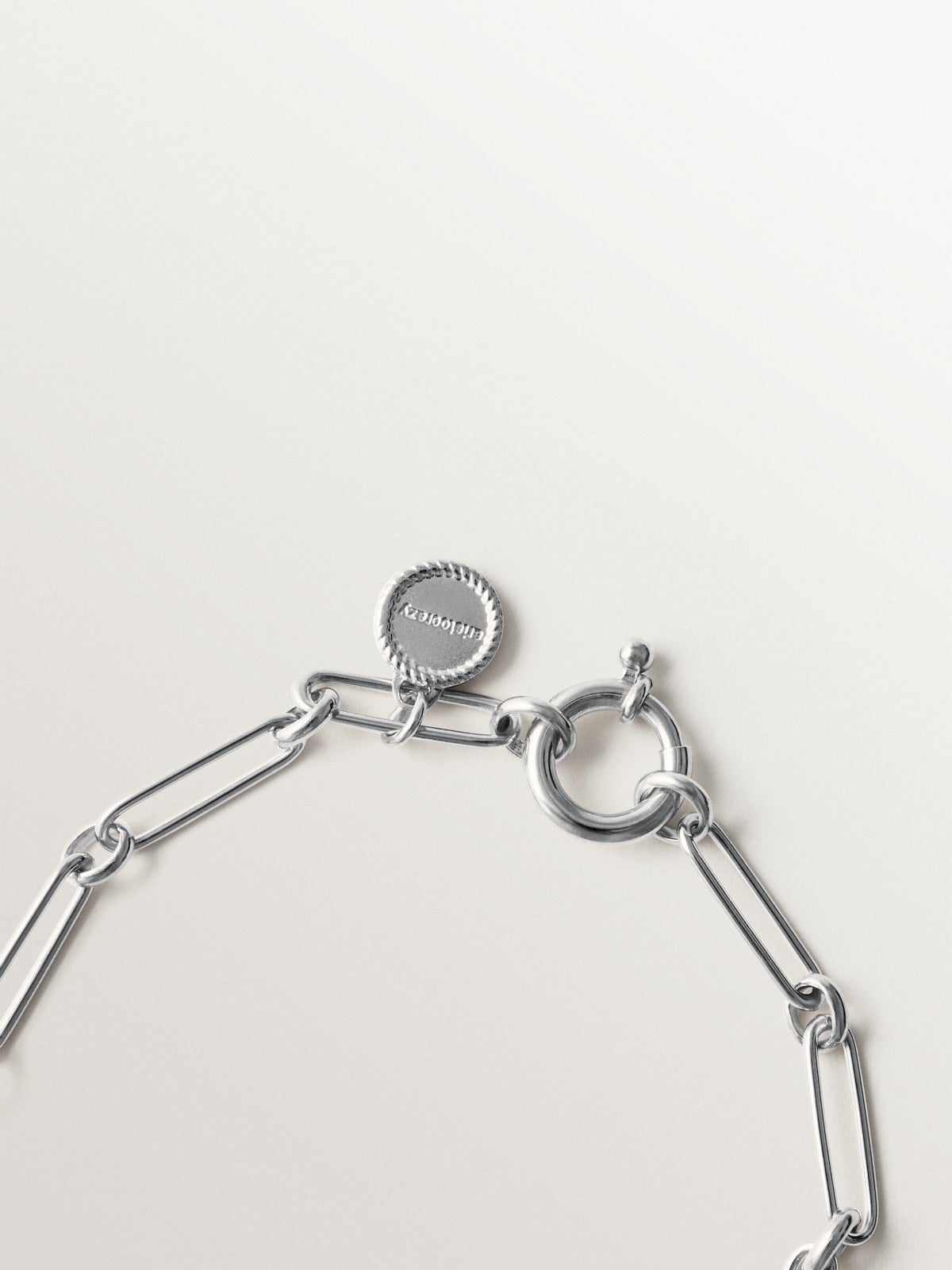 17 cm combined link bracelet in rhodium-plated 925 silver