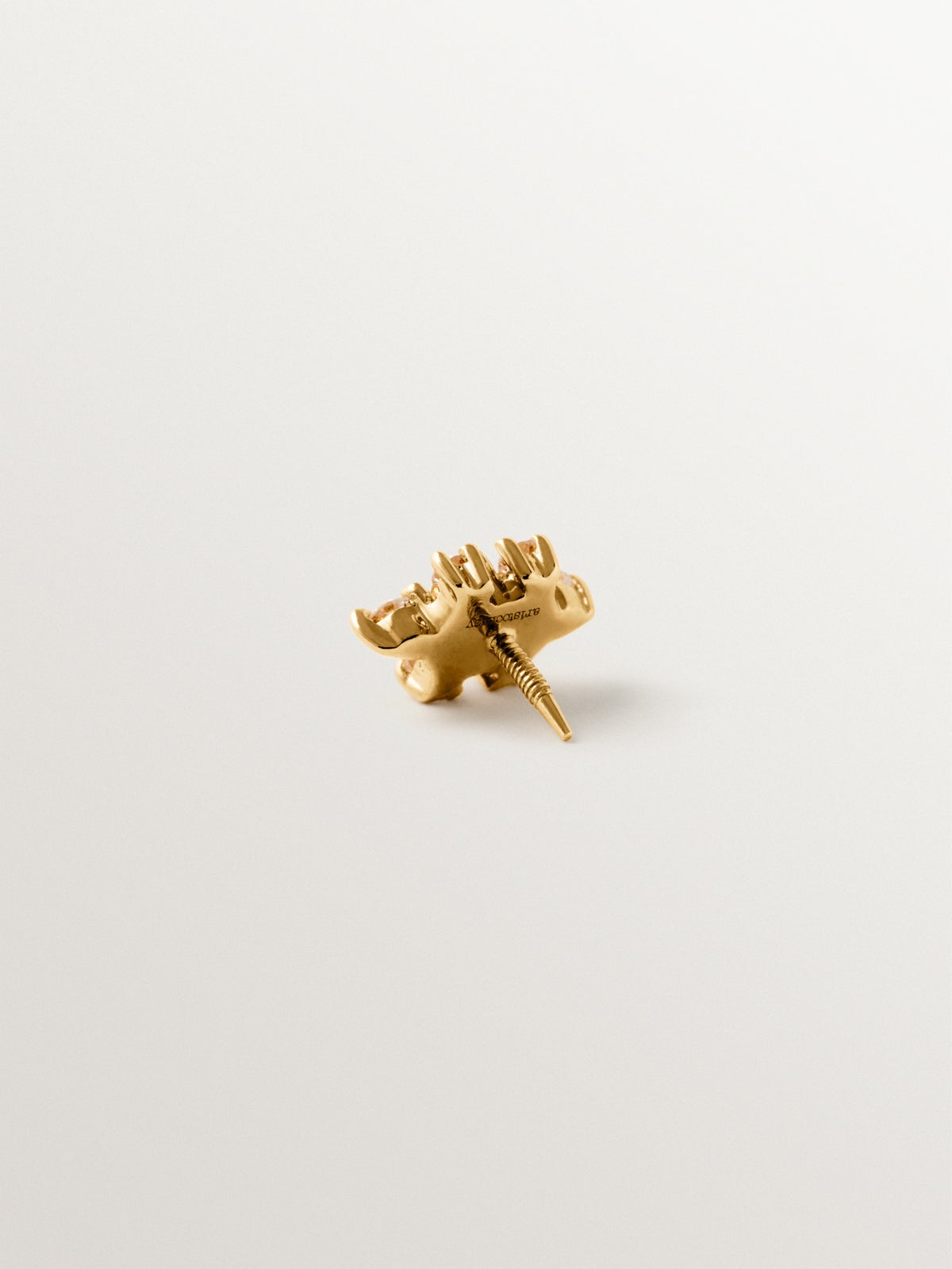 18K yellow gold piercing with diamonds and flower shape