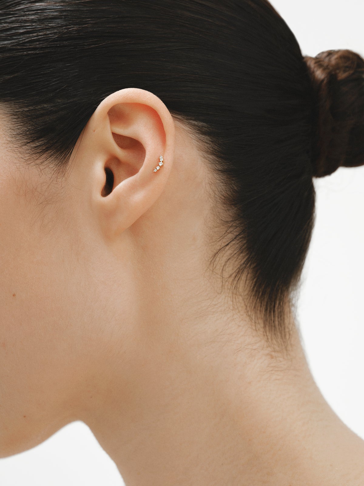 18K yellow gold climbing piercing with diamonds