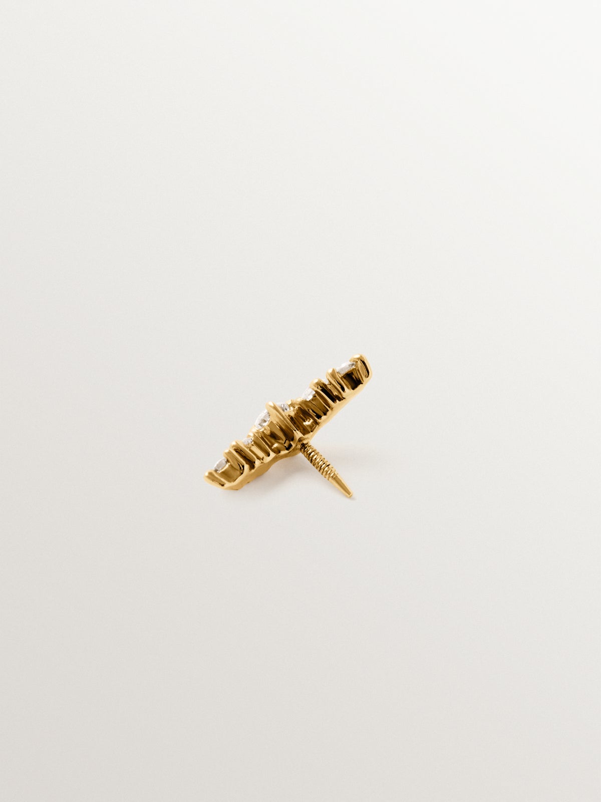 18K yellow gold climbing piercing with diamonds