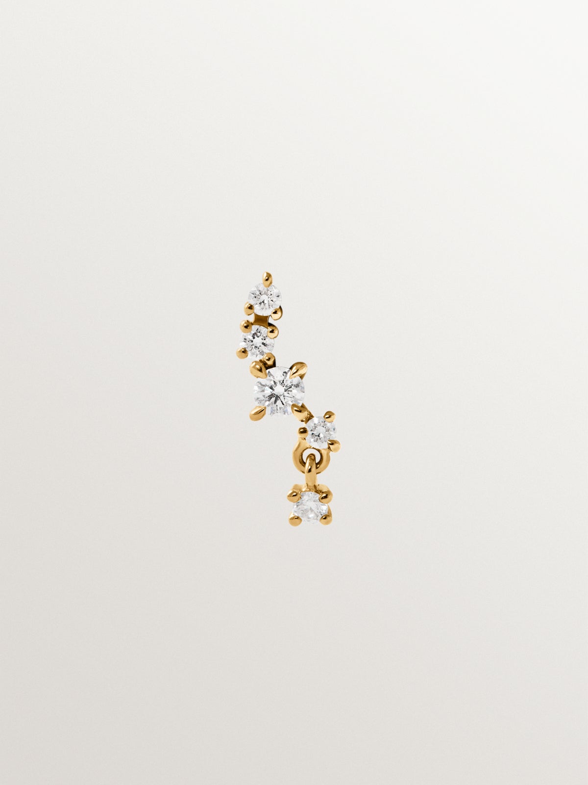 18K yellow gold climbing piercing with diamonds