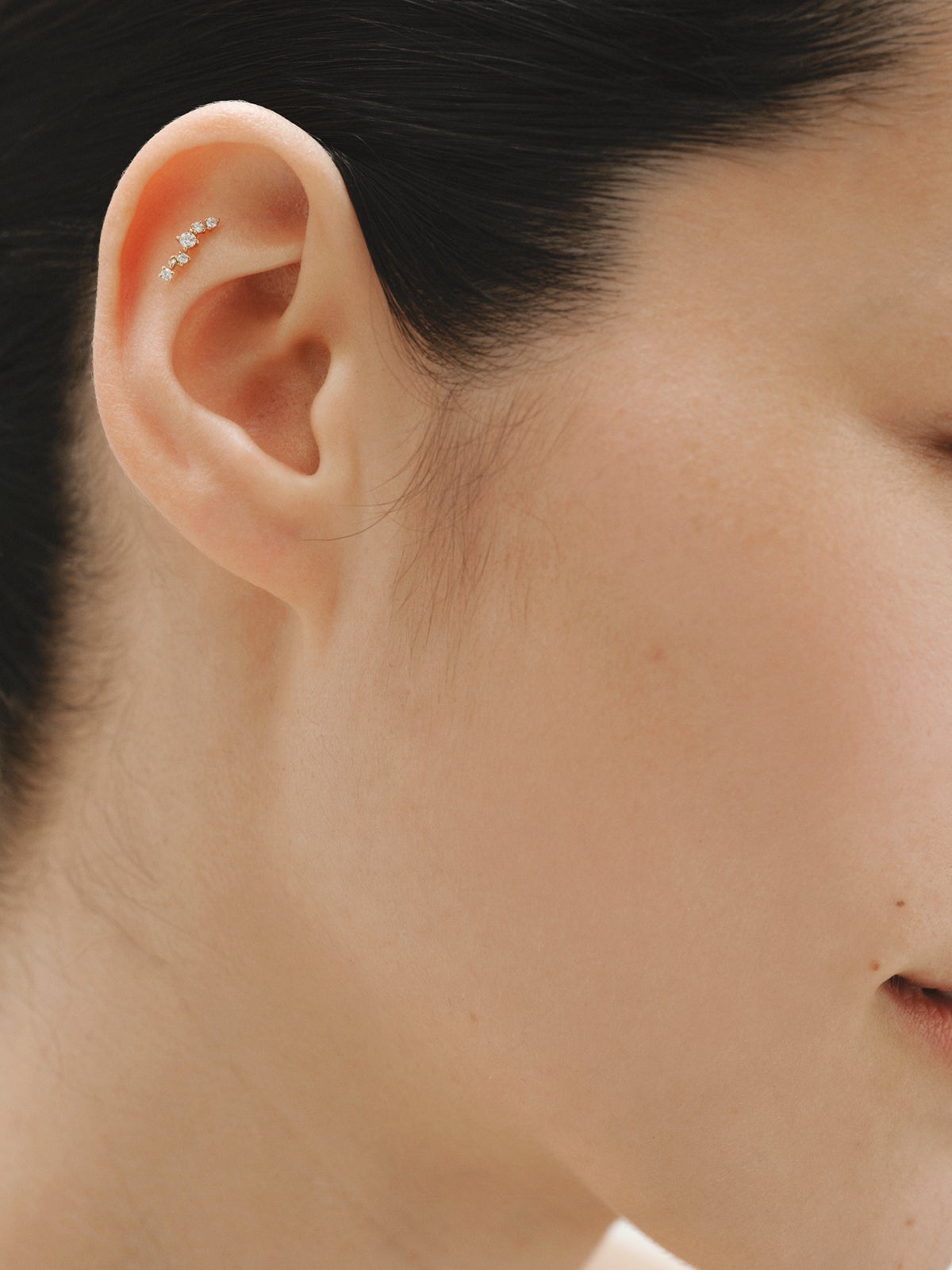 18K yellow gold climbing piercing with diamonds