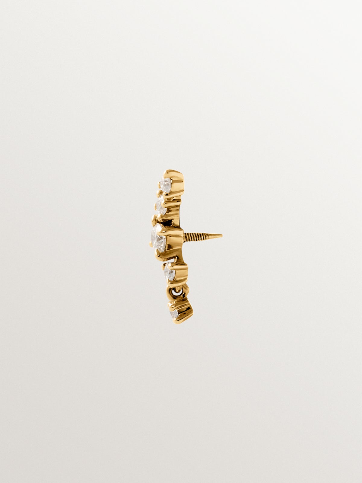 18K yellow gold climbing piercing with diamonds