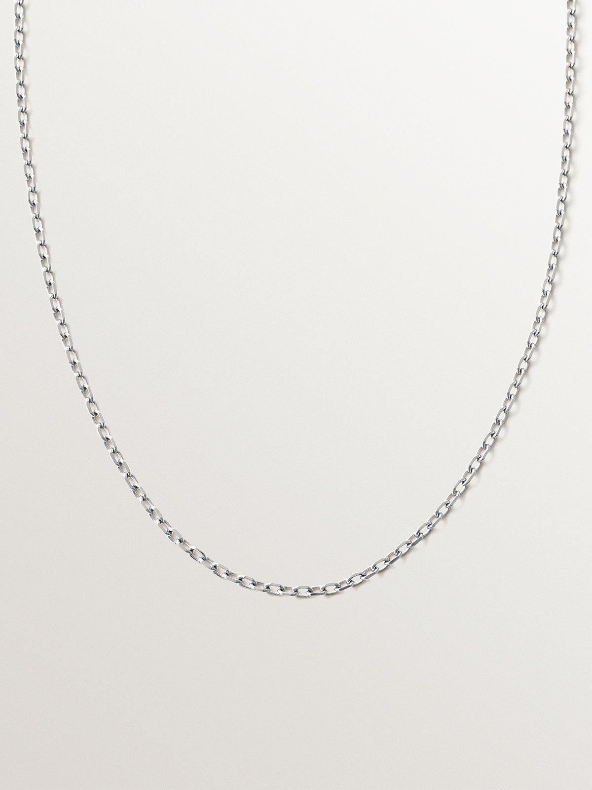 65 cm rhodium-plated 925 silver rolled chain