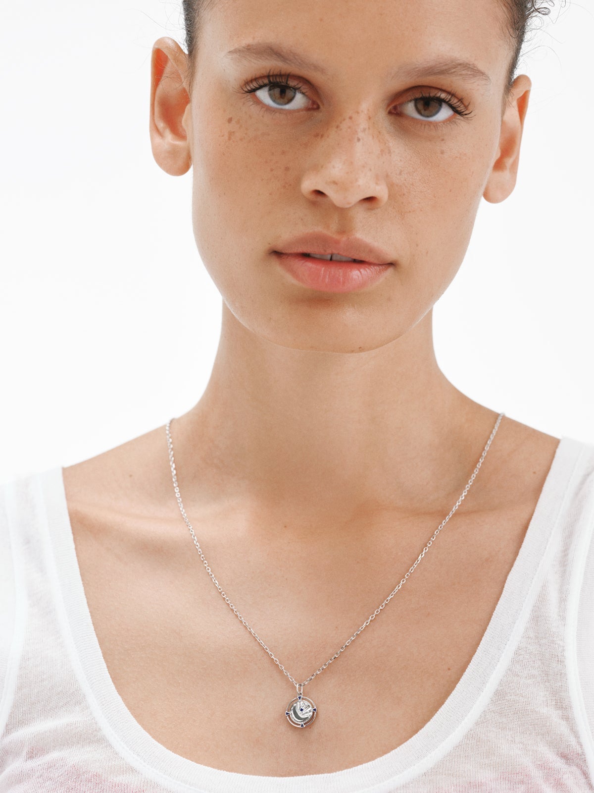 65 cm rhodium-plated 925 silver rolled chain