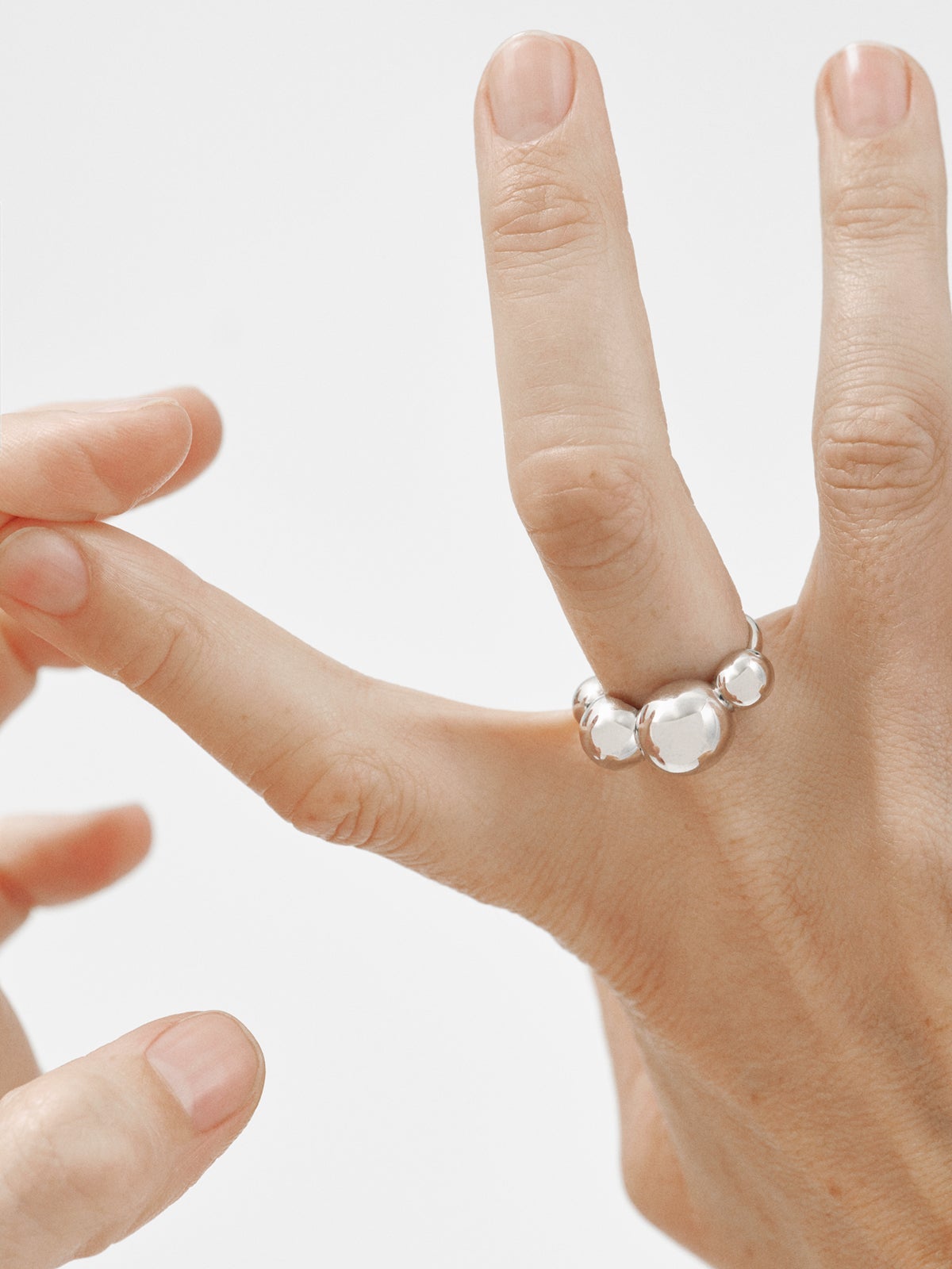 925 silver ring with spheres