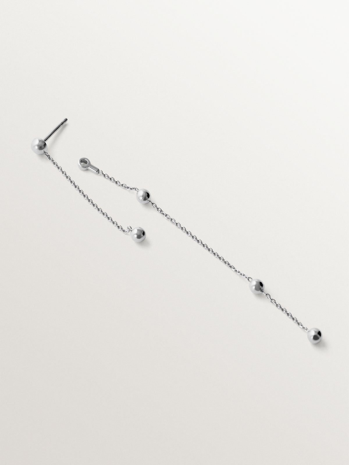 925 silver single dangling earring with spheres
