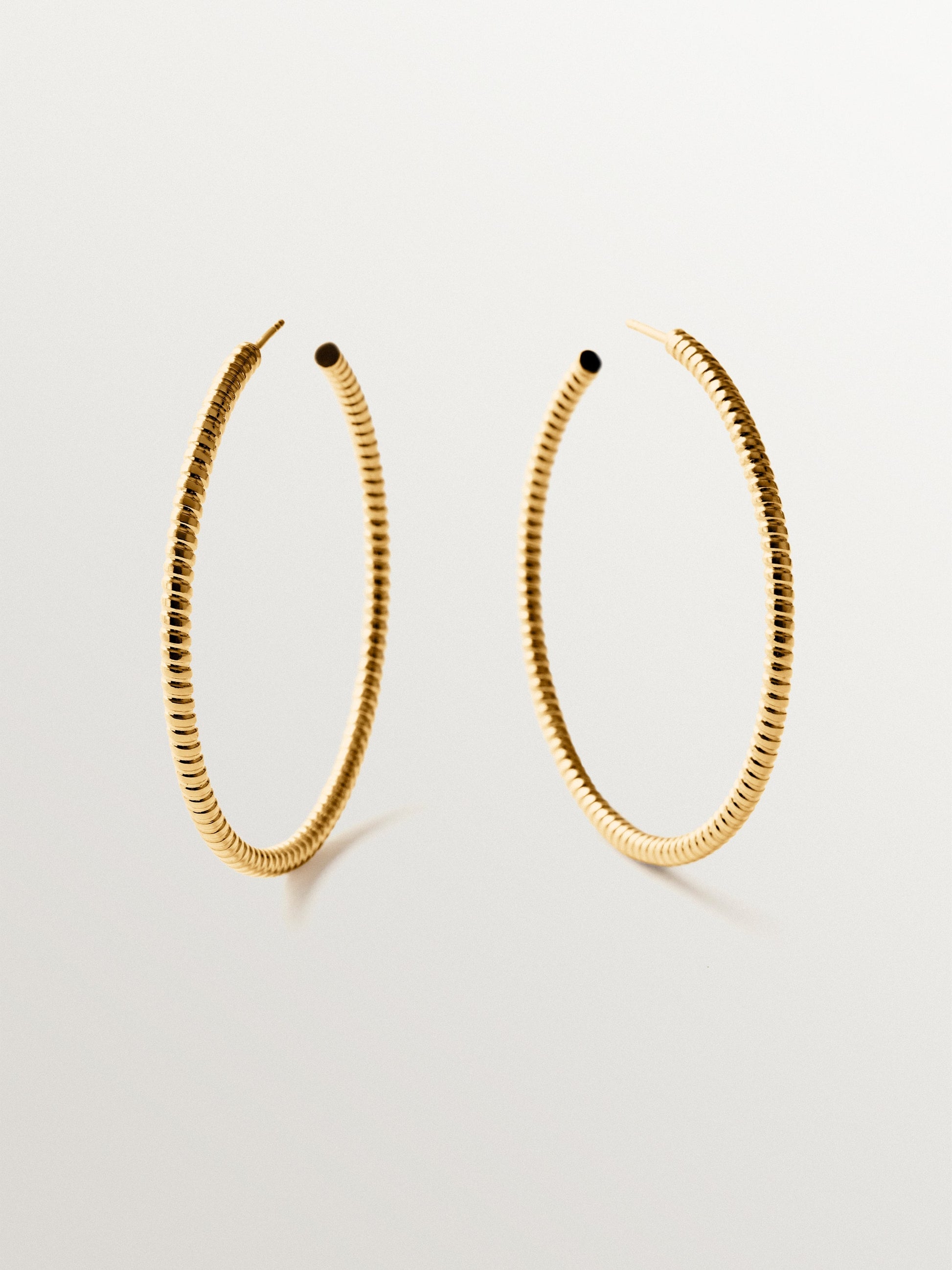 925 sterling silver hoop earrings plated with 18K gold