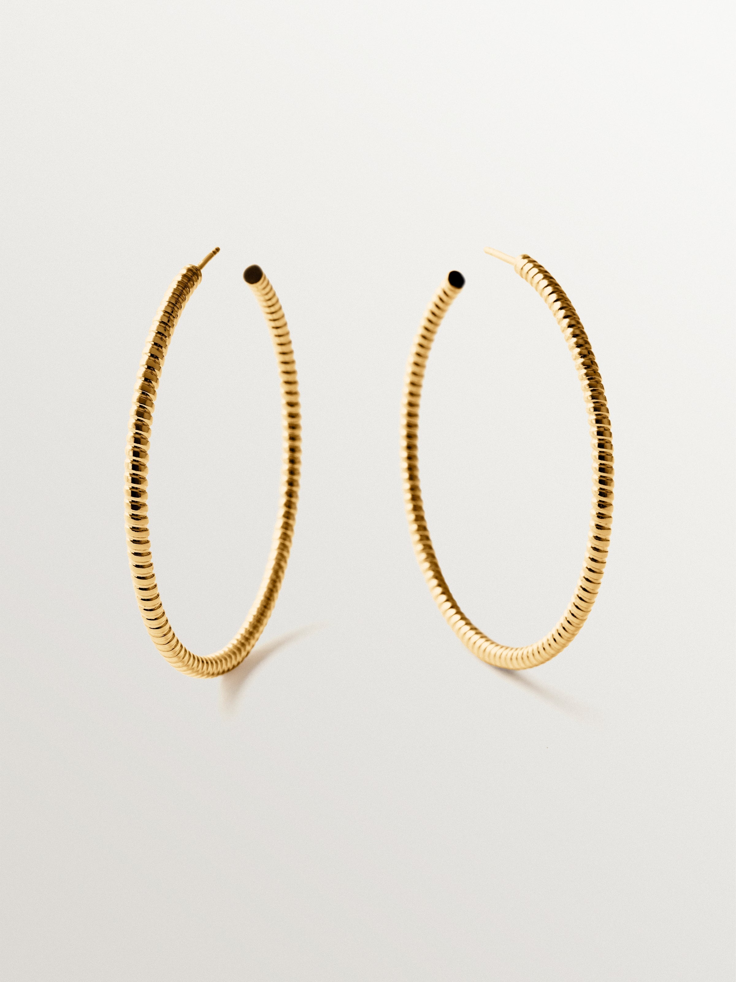 925 sterling silver hoop earrings plated with 18K gold