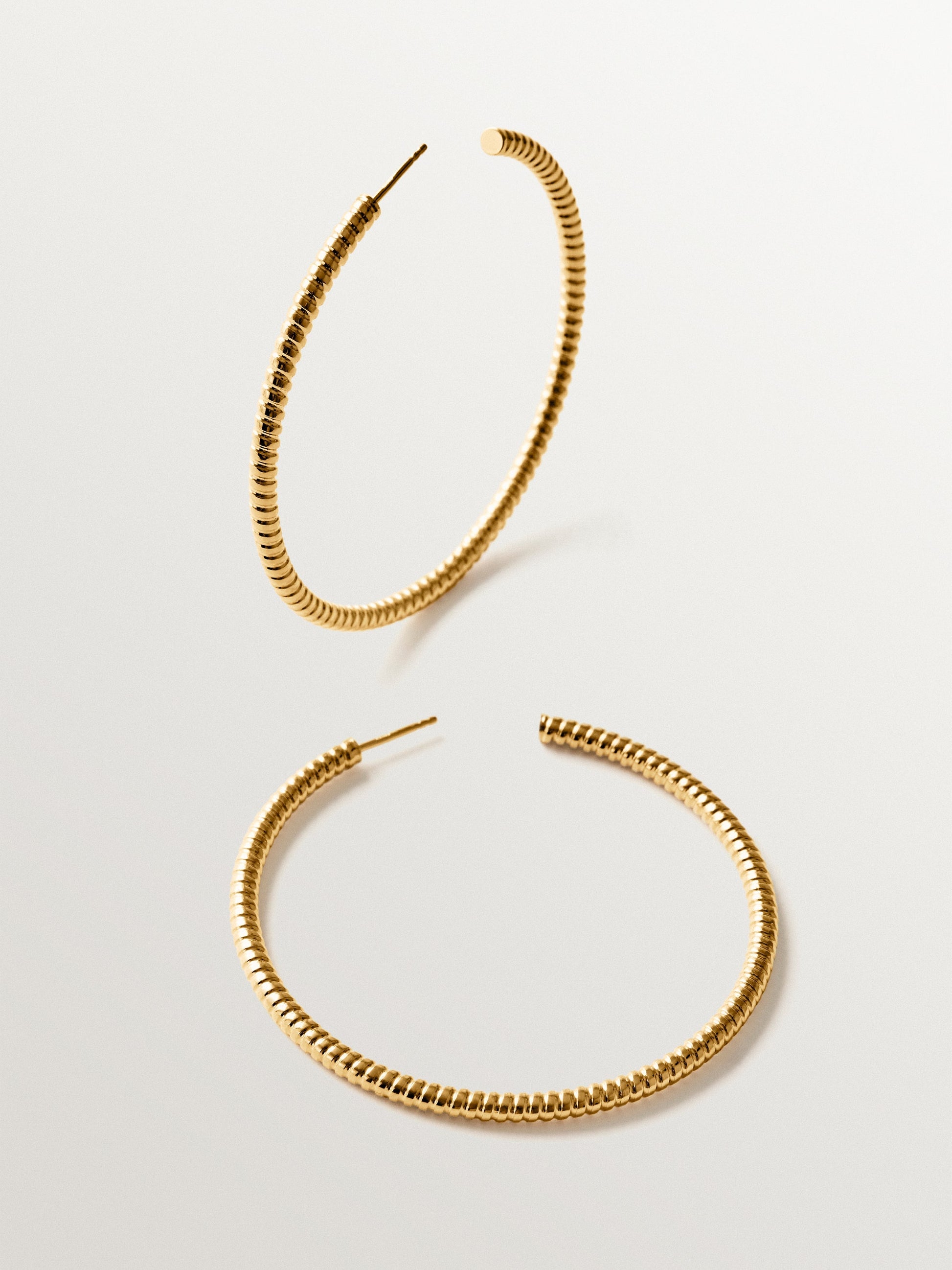 925 sterling silver hoop earrings plated with 18K gold