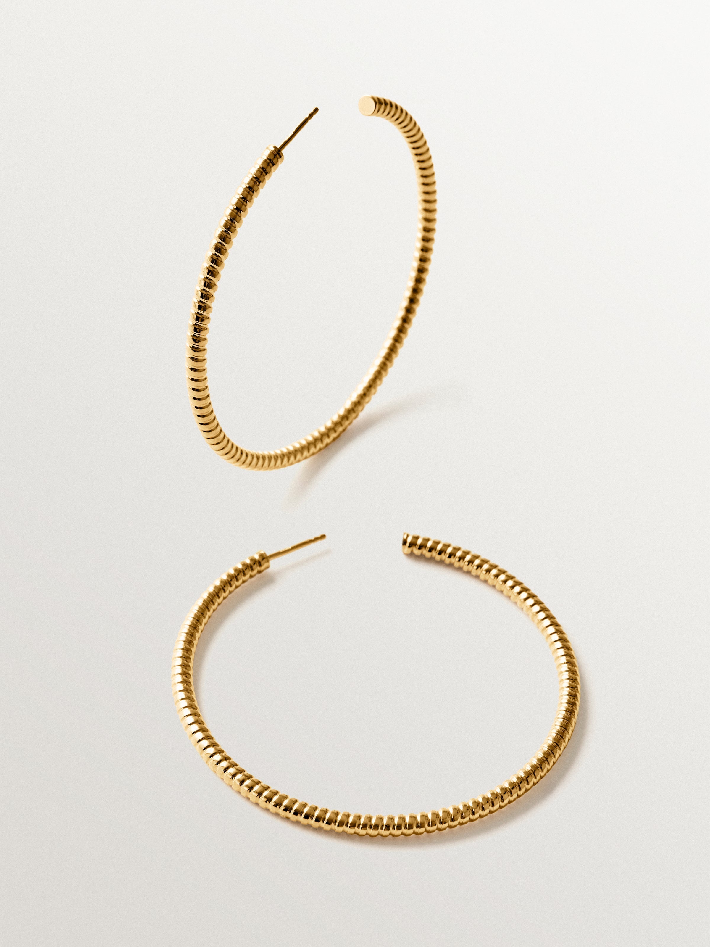 925 sterling silver hoop earrings plated with 18K gold