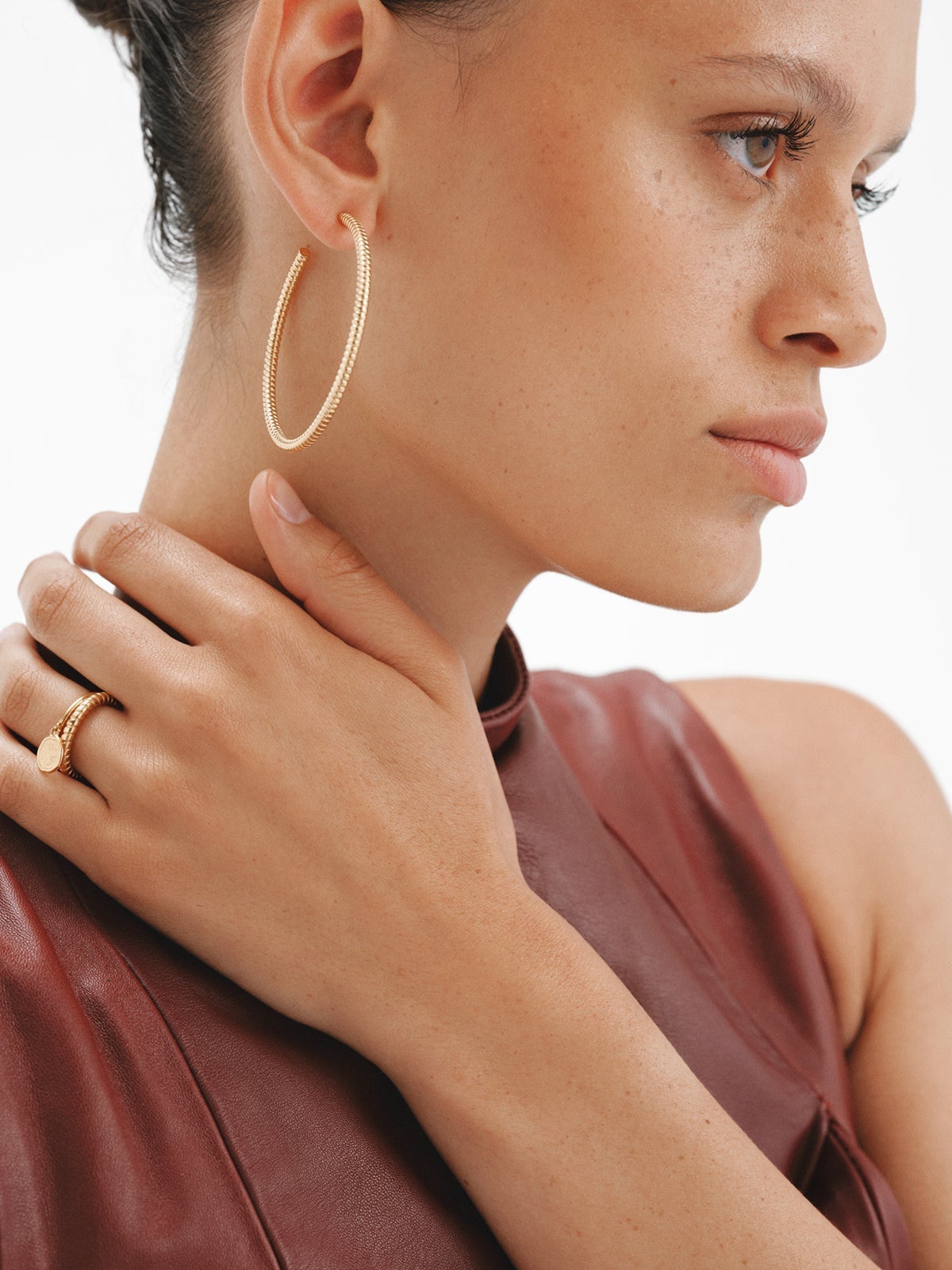 925 sterling silver hoop earrings plated with 18K gold