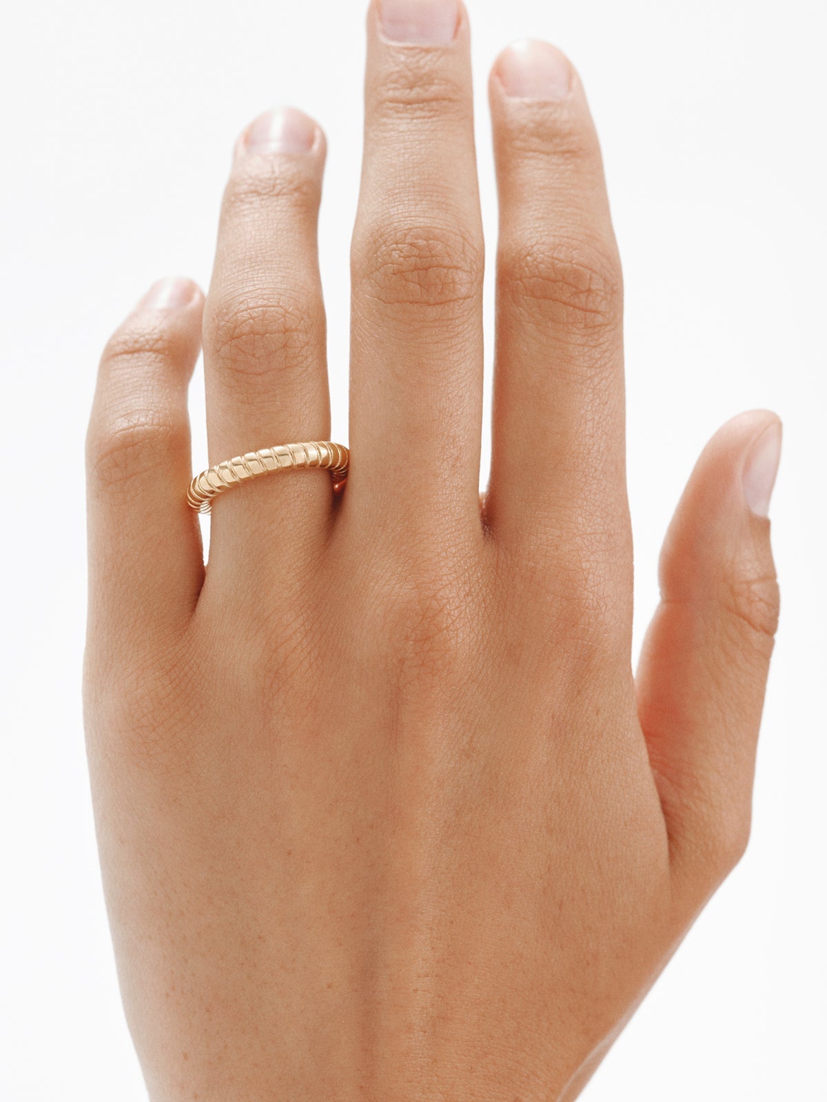 Medium 18K gold-plated 925 silver gallon ring