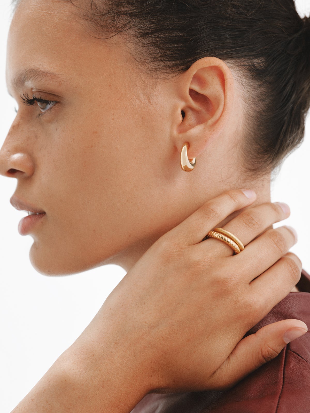 Medium 18K gold-plated 925 silver gallon ring