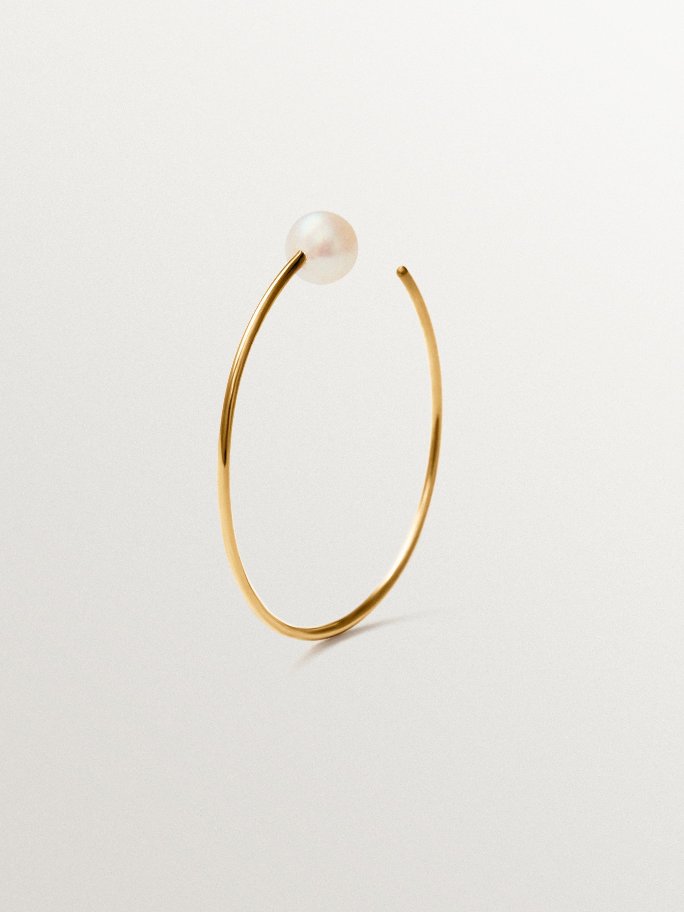 18K gold-plated 925 silver single earring with pearl