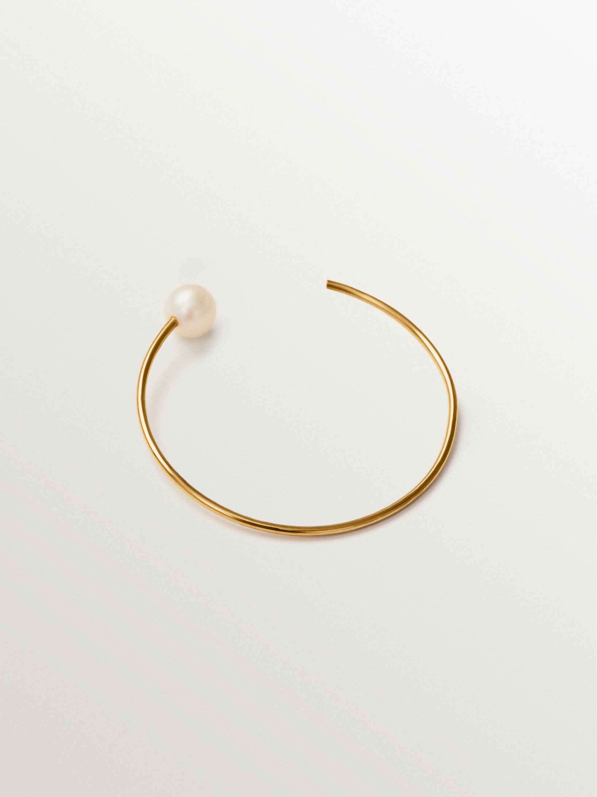18K gold-plated 925 silver single earring with pearl