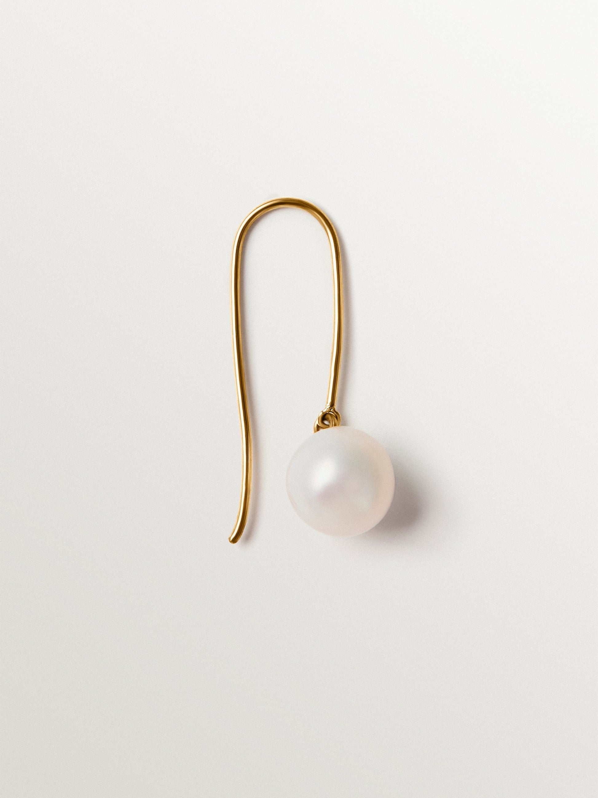 18K gold-plated 925 silver single earring with pearl